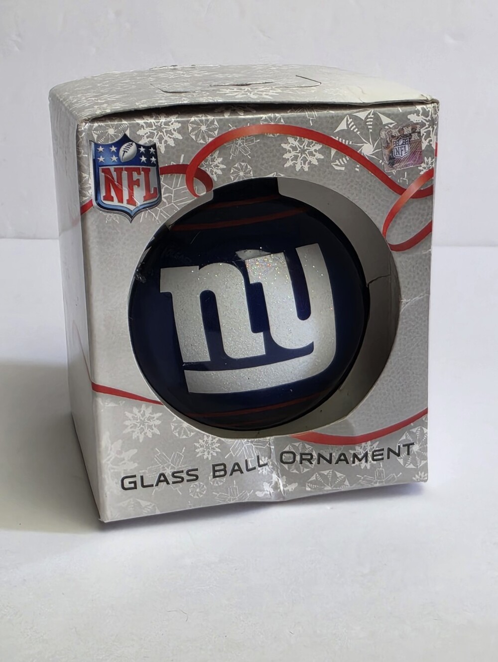 NFL New York Giants 3 Inch Glass Ball Christmas Ornament NIB